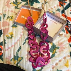 Pink Ecuadorian Tagua Adjustable Necklace